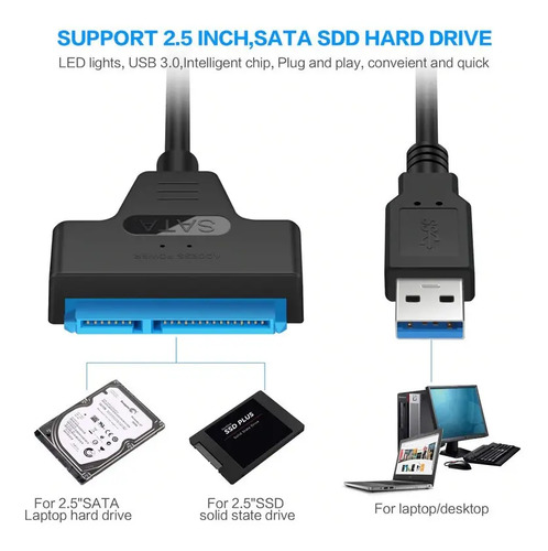 Adaptador Cable Usb 3.0 A Sata Hdd 2.5 Disco Duro | Dfast 5