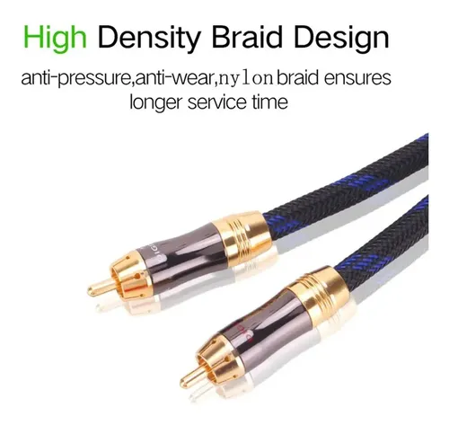 Cable Rca Para Subwoofer En Y 2 Metros Blindado Audio Hifi  3