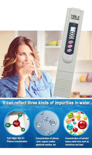 Medidor Tds Calidad Pureza Del Agua Temperatura Solidos Ppm 5