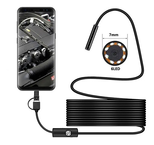 Cámara Endoscopica 5 Metros 7mm Micro 5m Usb Android | Dfast 2
