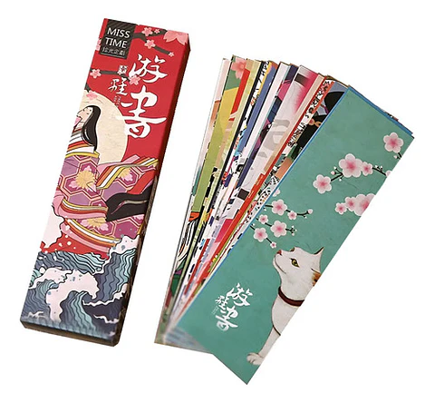 Set 30 Marcador De Página Libro Estilo Japonés Vintage Dfast