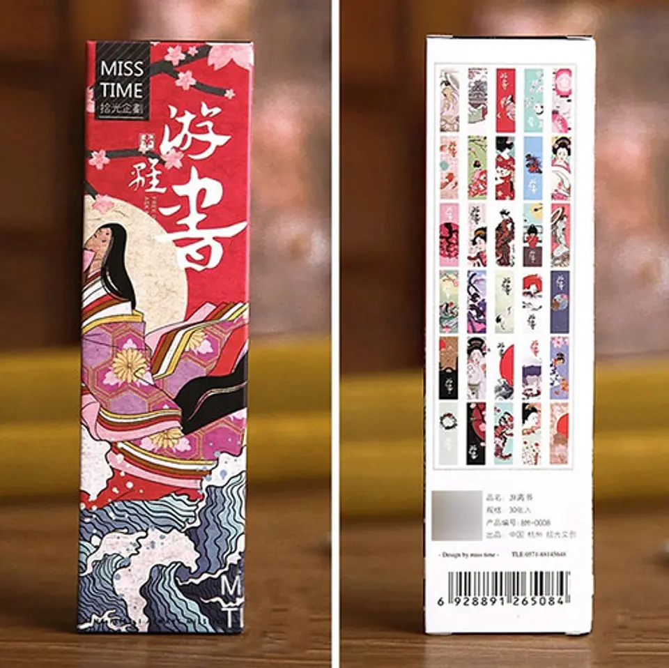 Set 30 Marcador De Página Libro Estilo Japonés Vintage 8