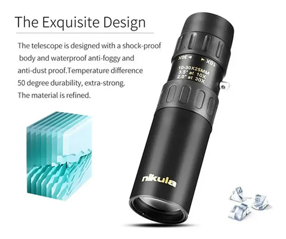 Monocular Largo Alcance 10-30x25 Enfoque Variable + Estuche 6