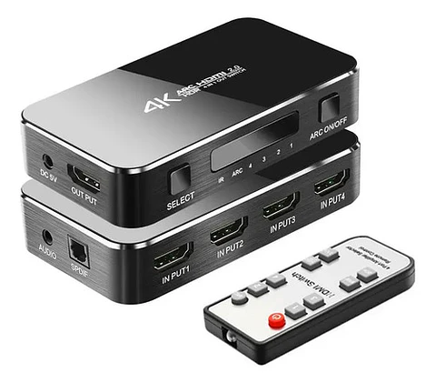 Switch Hdmi 2.0b 4x1 4k Con Extractor De Audio Arc Hdr 10