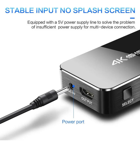 Switch Hdmi 2.0b 4x1 4k Con Extractor De Audio Arc Hdr 10 4