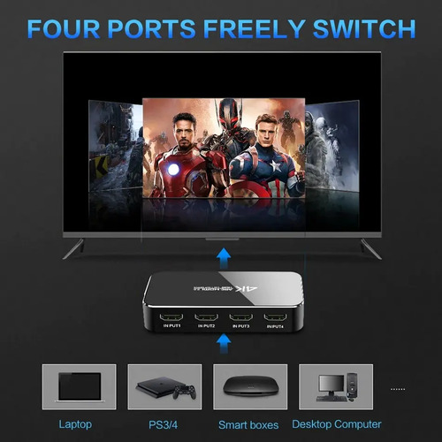 Switch Hdmi 2.0b 4x1 4k Con Extractor De Audio Arc Hdr 10 7