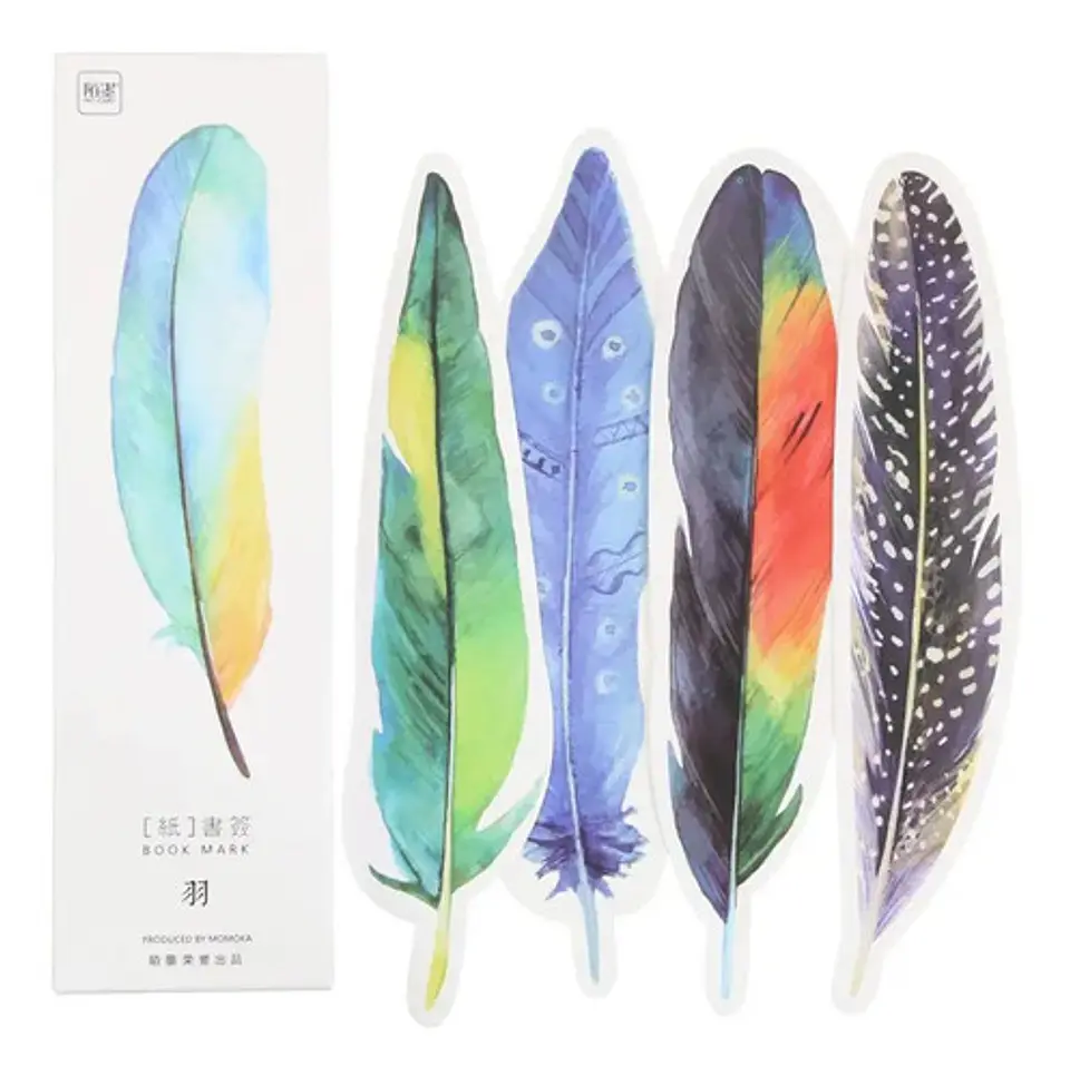 Set 30 Piezas Marcador De Página Libro Diseño Plumas De Aves 1