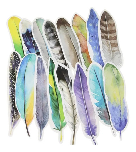 Set 30 Piezas Marcador De Página Libro Diseño Plumas De Aves 3