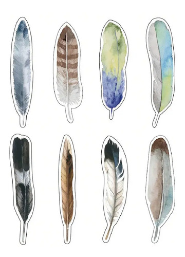 Set 30 Piezas Marcador De Página Libro Diseño Plumas De Aves 7