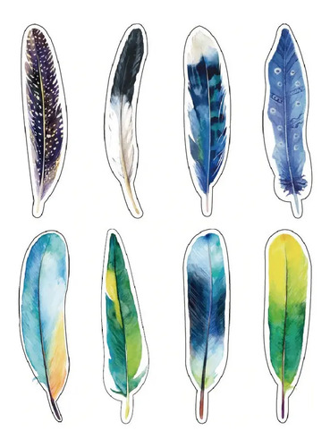 Set 30 Piezas Marcador De Página Libro Diseño Plumas De Aves 8