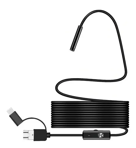 Cámara Endoscópica 2m Micro Usb Tipo C Android Cable Rigido 1