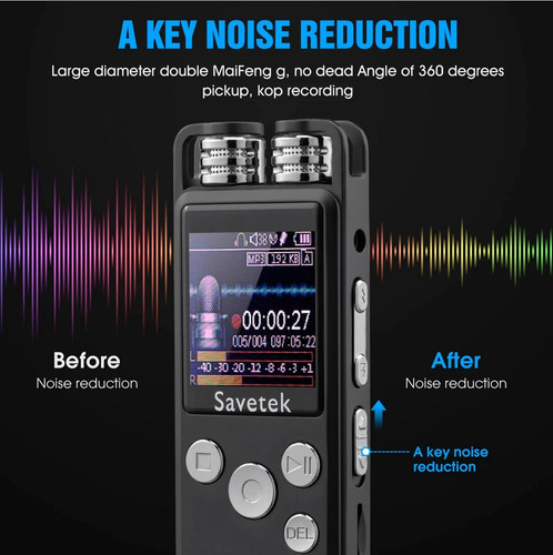 Grabadora Digital Profesional Savetek Voz Sonido 8gb Mp3 Wav 3