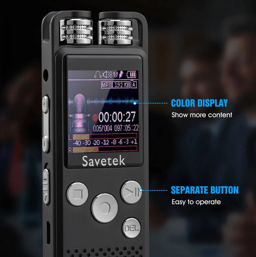 Grabadora Digital Profesional Savetek Voz Sonido 8gb Mp3 Wav 4