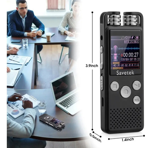 Grabadora Digital Profesional Savetek Voz Sonido 8gb Mp3 Wav 8