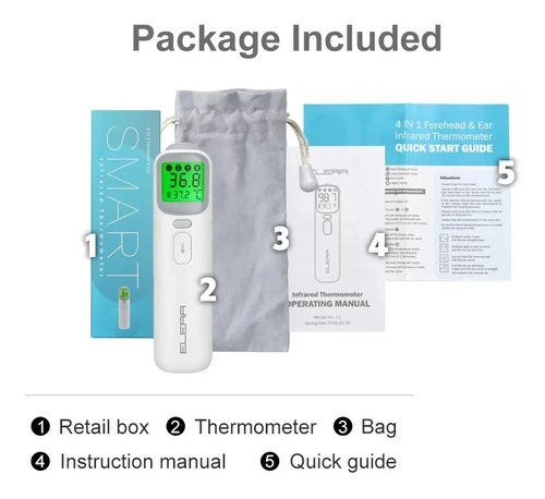 Termómetro Infrarrojo Digital Elera 4x1 Para Prueba 10