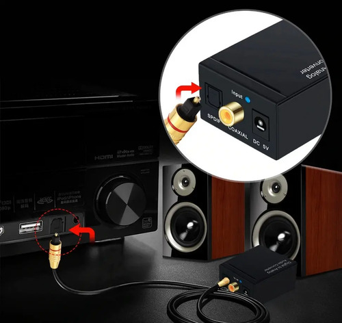 Conversor De Audio Digital A Rca Cable Optico 3.5mm 9