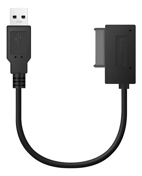 Cable Adaptador Usb X Mini Sata 2 Para Portátil, Dvd Y Cd, Color Negro