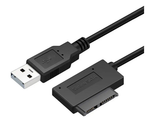Cable Adaptador Usb X Mini Sata 2 Para Portátil, Dvd Y Cd, Color Negro 2