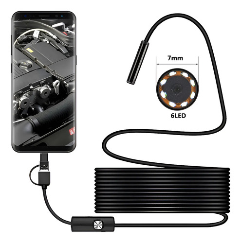 Cámara Endoscopica 5 Metros 7mm 6 Leds 5m Android | Dfast 1