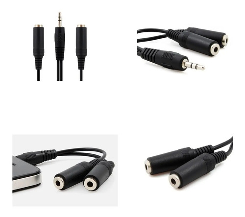 Adaptador Splitter 3.5mm Para 2 Audifonos Duplicador Estéreo 2