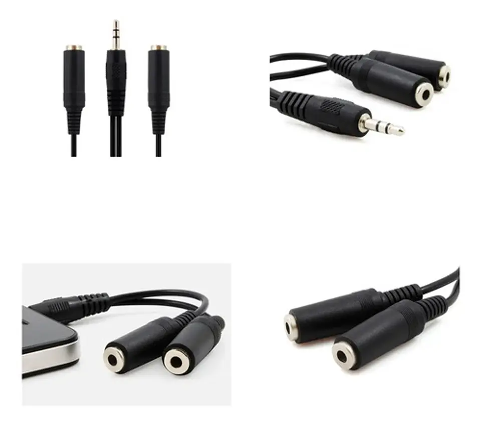 Adaptador Splitter 3.5mm para 2 Audifonos Duplicador 2