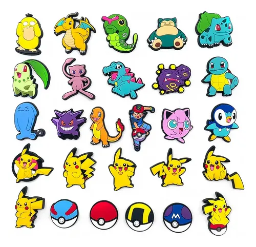 Set 27 Charms Compatibles Con Crocs Bamers Pokemon Goma 2