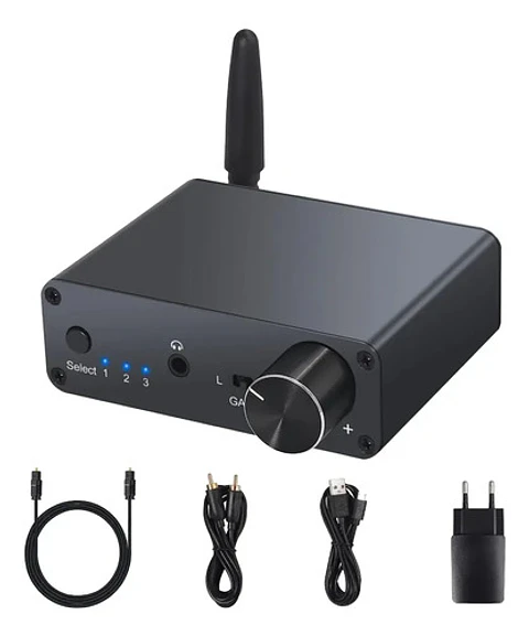 Conversor De Audio Dac Hifi + Bluetooth Rca 3.5mm Amp Fuente