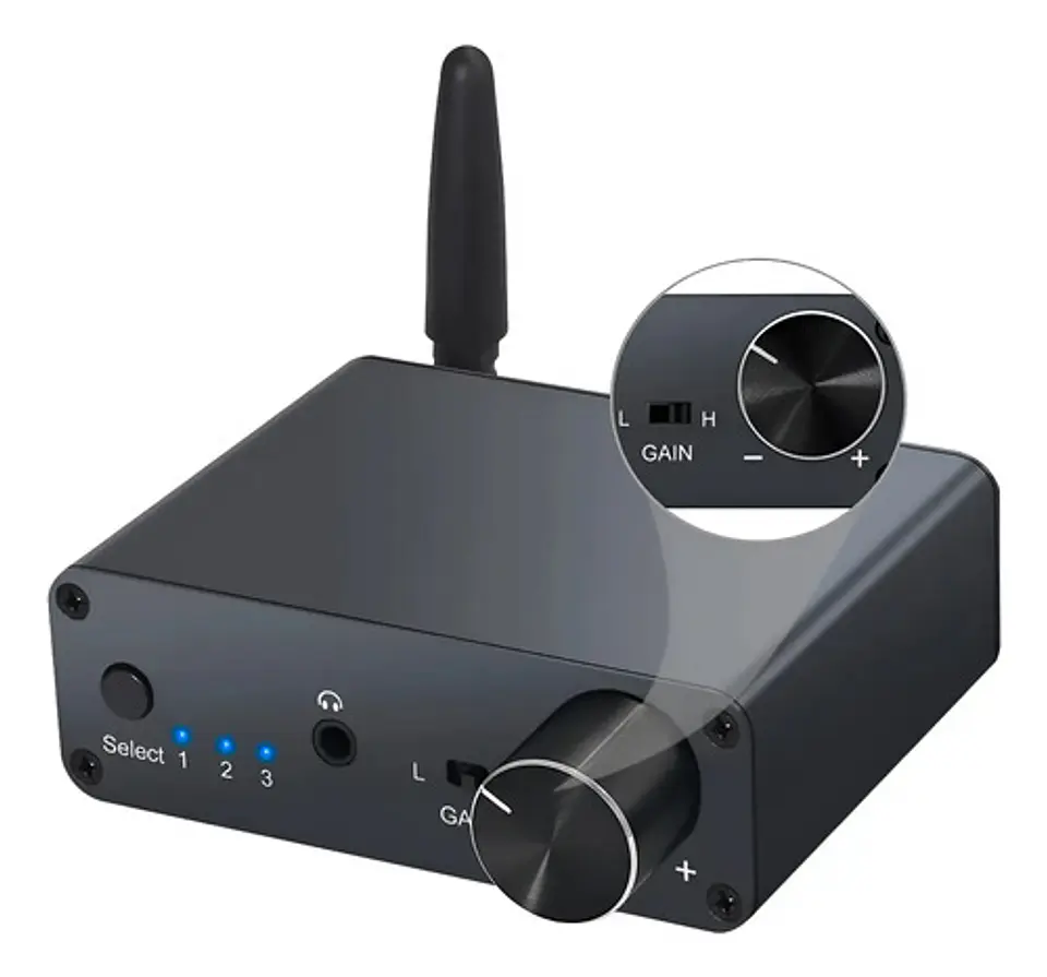 Conversor de Audio DAC HIFI + Bluetooth RCA 3.5mm Amp Fuente 2