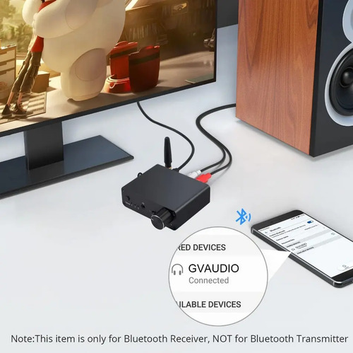 Conversor De Audio Dac Hifi + Bluetooth Rca 3.5mm Amp Fuente 9