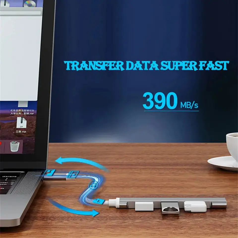 Hub USB 3.0 de 4 Puertos Mac Notebook Alta Velocidad 2