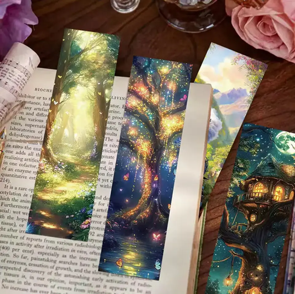 Set 30 Marcador De Página Bosques De Fantasía Árboles 2
