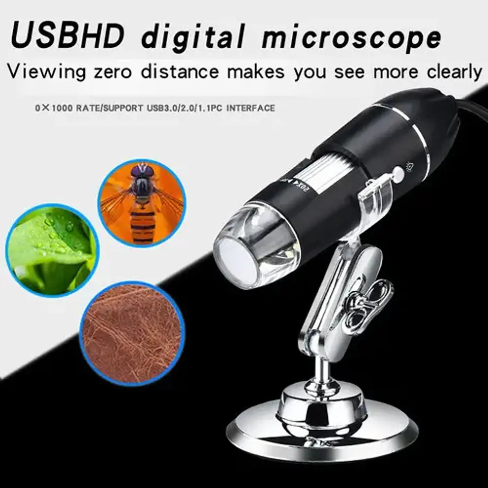 Microscopio Digital USB 1600x 8 Leds PC 5