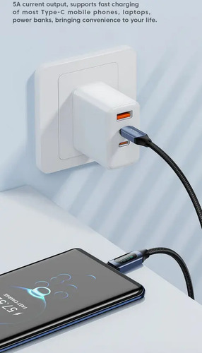 Cable Usb-c A Usb-c Toocki 2m Pd 100w Carga Rápida Negro 7