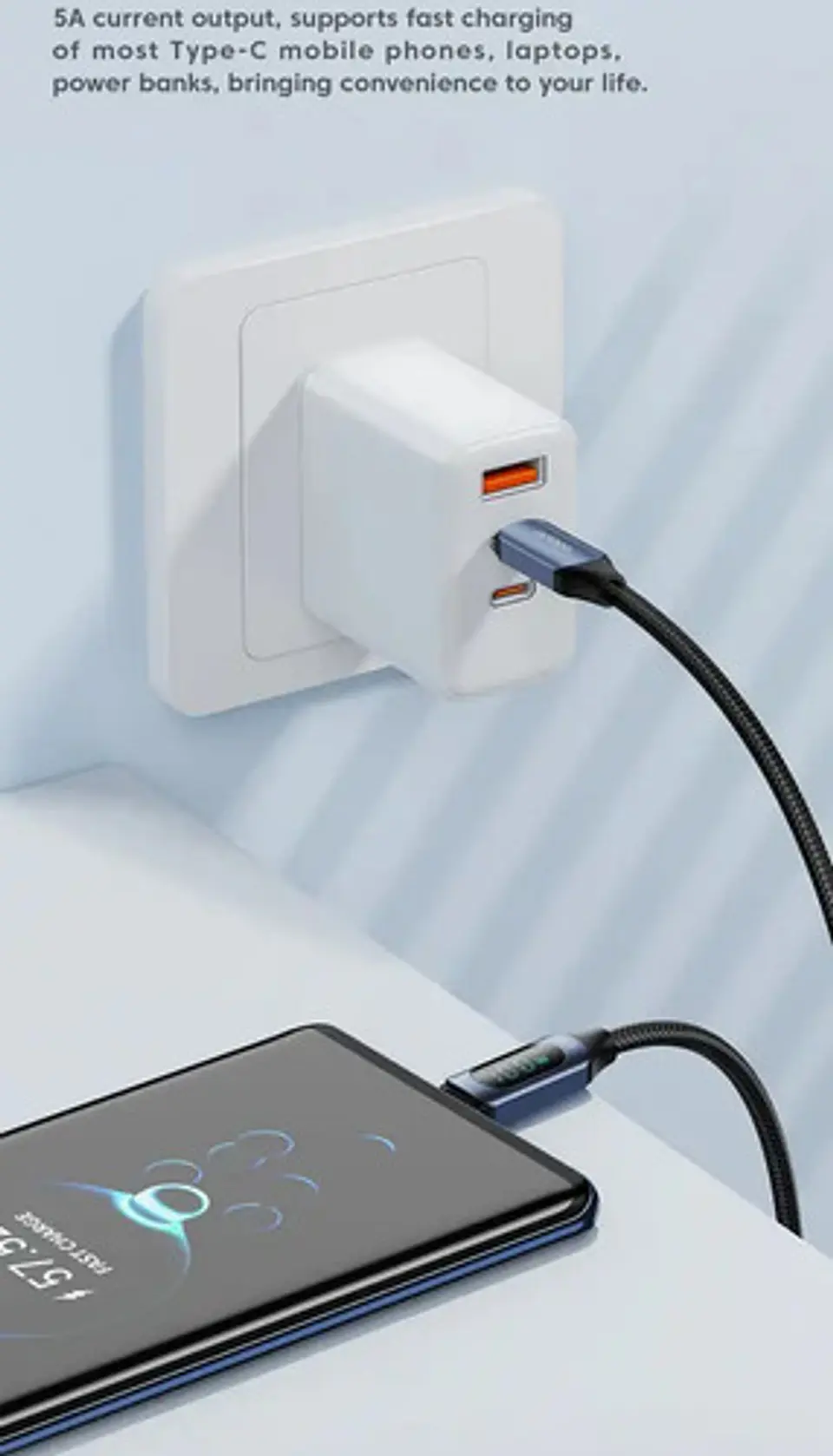 Cable Usb-c A Usb-c Toocki 2m Pd 100w Carga Rápida Negro 7