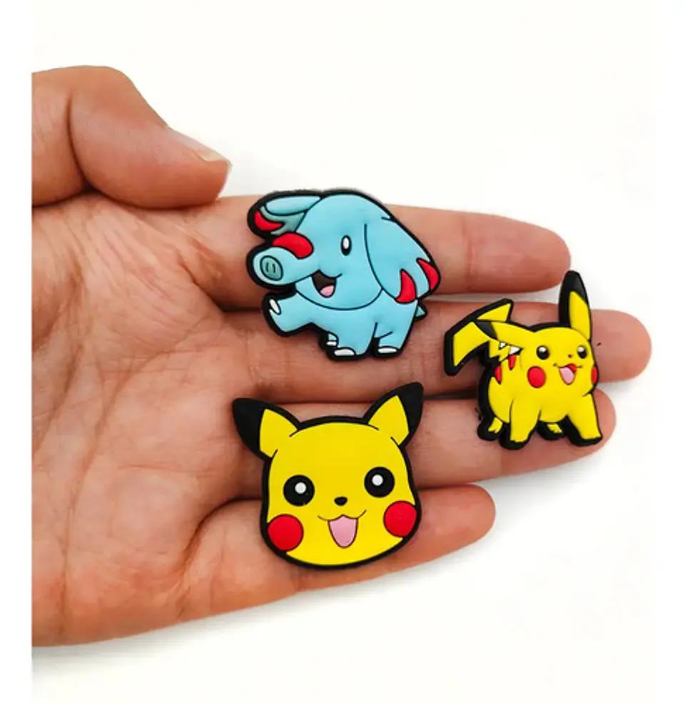 Set 20 Charms Compatibles con Crocs Bamers Pokemon Goma 2
