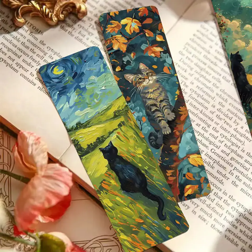 Set 30 Marcador de Página Pinturas de Óleo Gatitos Gatos 2