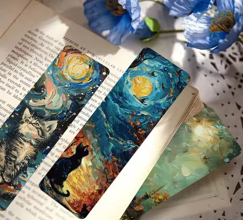 Set 30 Marcador De Página Pinturas De Óleo Gatitos Gatos 3