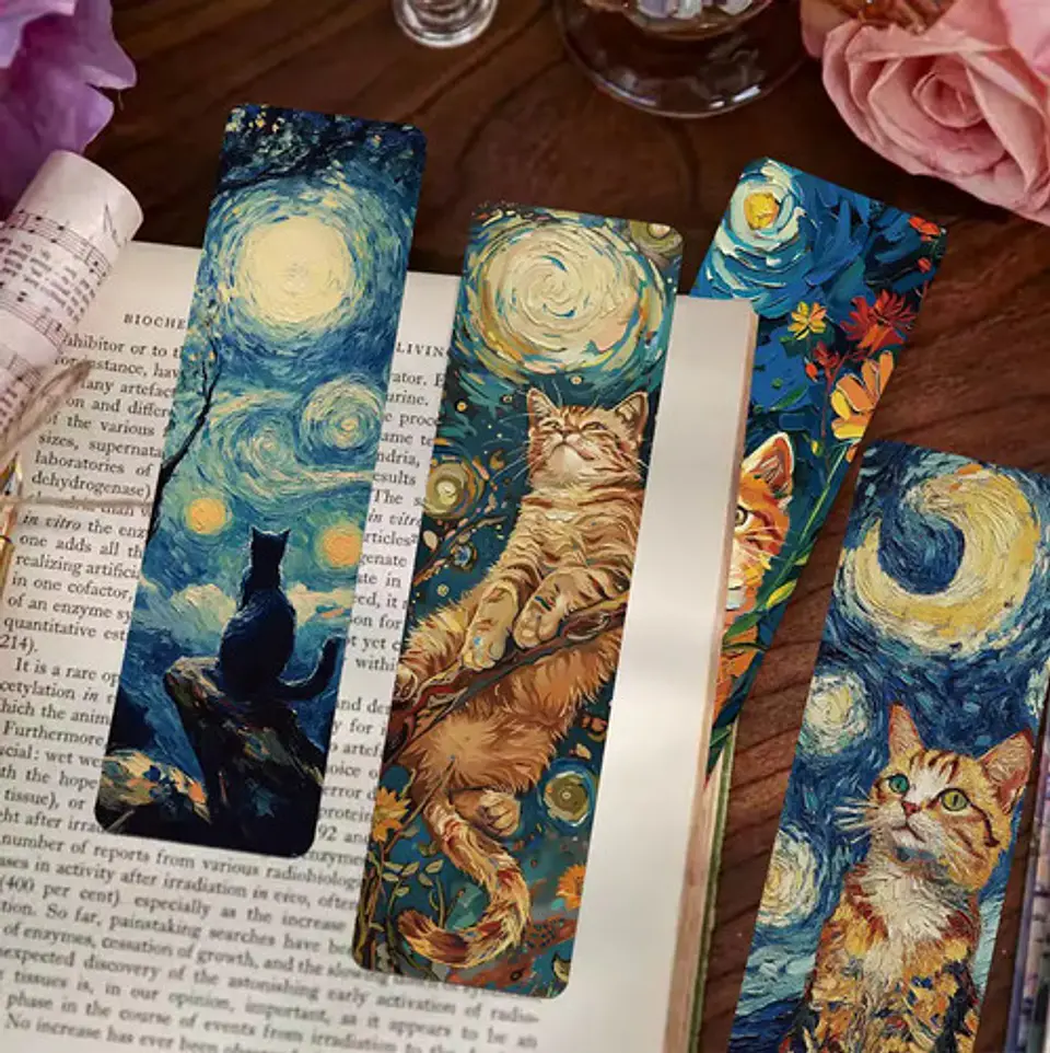 Set 30 Marcador de Página Pinturas de Óleo Gatitos Gatos 5