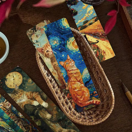 Set 30 Marcador De Página Pinturas De Óleo Gatitos Gatos 6