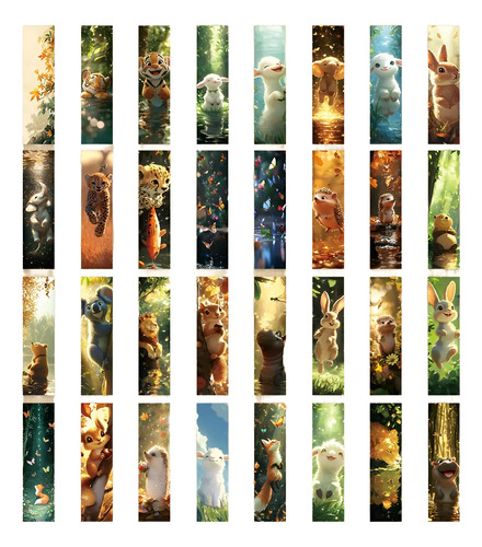 Set 32 Marcador De Página Animales Bebés Tiernos Naturaleza 1