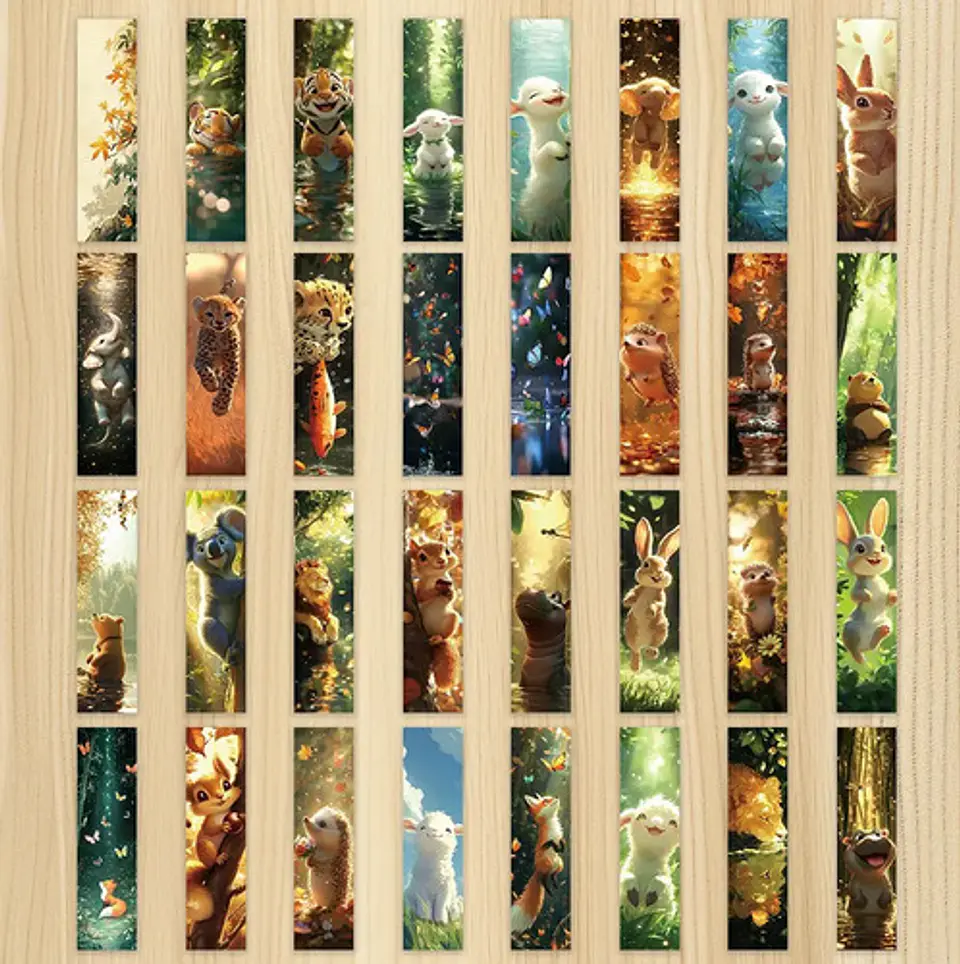 Set 32 Marcador de Página Animales Bebés Tiernos Naturaleza 2
