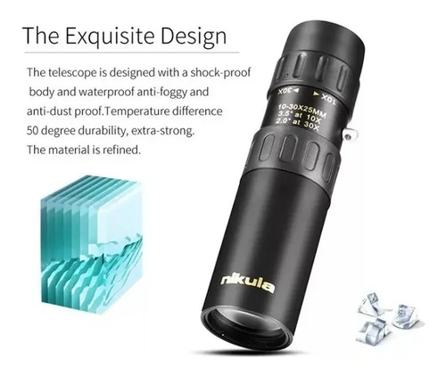 Monocular Nikula 10-30x25 Enfoque Variable + Estuche | Dfast 6