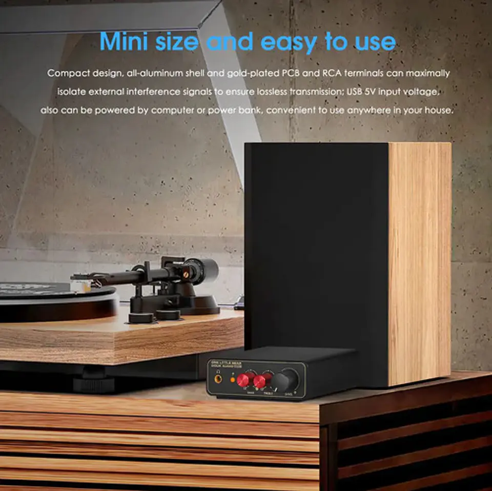 Preamplificador Phono Douk Audio T14 Hifi Control Volumen EQ 6
