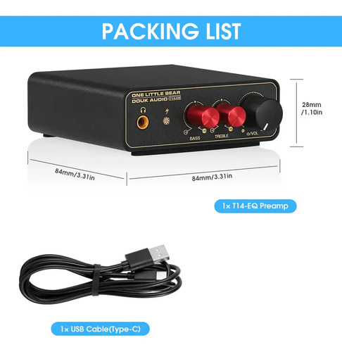Preamplificador Phono Douk Audio T14 Hifi Control Volumen Eq 9
