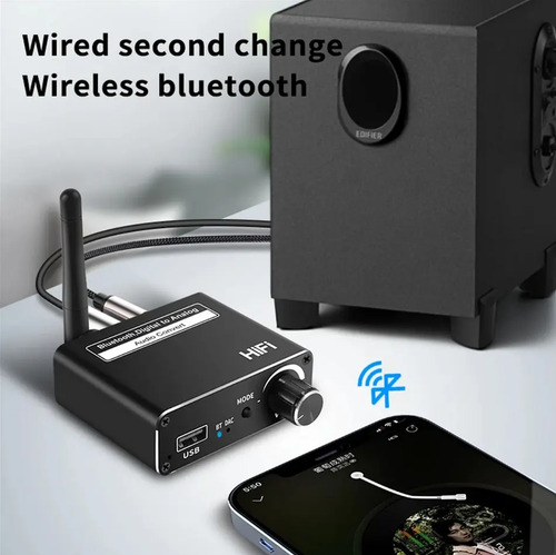 Conversor De Audio Dac Bluetooth Hifi Digital A 3.5mm 4