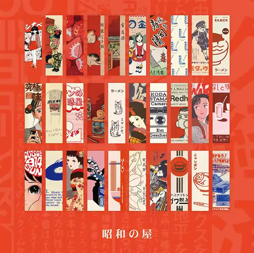 Set 30 Marcador De Página Libro Estilo Japonés Vintage Retro 2