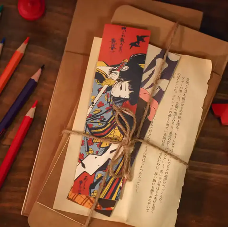 Set 30 Marcador de Página Libro Estilo Japonés Vintage Retro 5