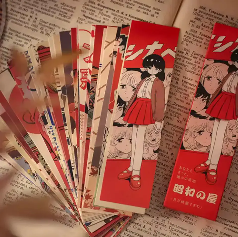 Set 30 Marcador de Página Libro Estilo Japonés Vintage Retro 7