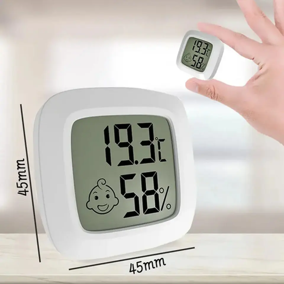 Mini Termómetro e Higrómetro Digital con Imán Ambiente Bebes 9