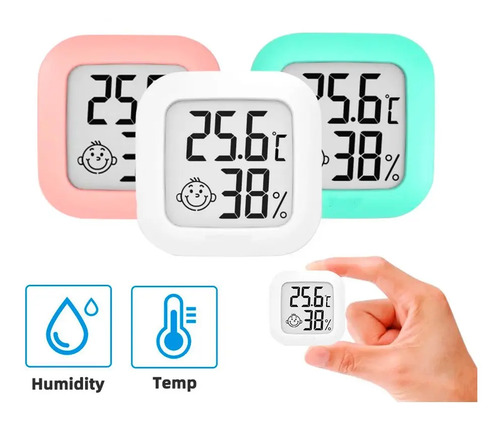 Mini Termómetro E Higrómetro Digital Smiley Ambiental Bebes 3